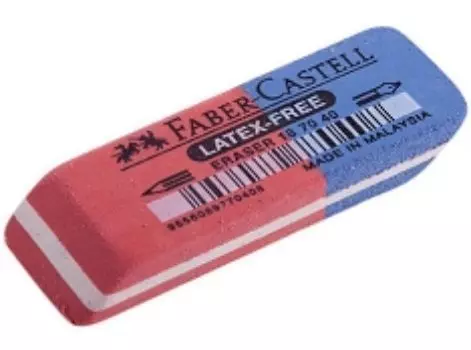 Ластик Faber-Castell "Latex Free", скошенный, комбинированный