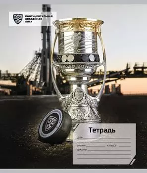 Общая тетрадь. "Кубок Гагарина": Формат А5, 48 л., на скобе с полями, в клетку