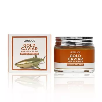 Ампульный крем для лица Lebelage с экстрактом икры и частичками золота 70мл