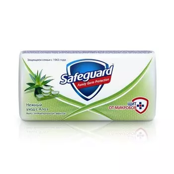 Антибактериальное туалетное мыло Safeguard с алоэ 90г