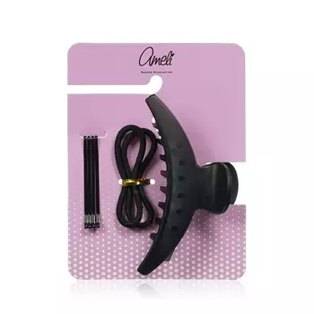 Аксессуары для волос Ameli черные 7 предметов