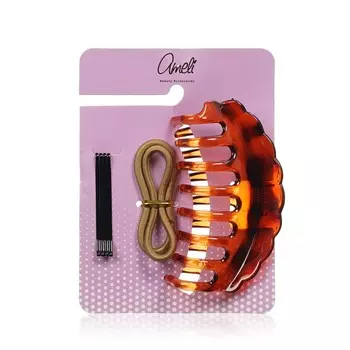 Аксессуары для волос Ameli коричневые 7 предметов