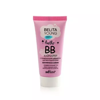 BB хайлайтер для лица Bielita Young " Hello " безупречное сияние 30мл