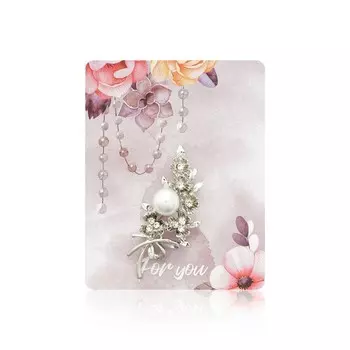 Брошь Queen Fair " Букет с жемчугом " белый в серебре