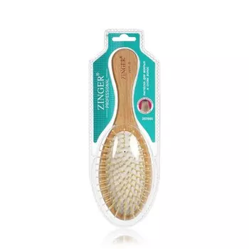 Деревянная массажная расческа Zinger с пластиковыми зубьями
