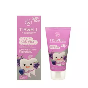 Детская реминерализующая зубная паста Tiswell Nano Mineral Ягодный зефир от 2 до 6 лет 60г