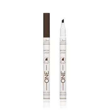 Фломастер для бровей Jeanmishel Brow Liner Triple Brush " One " , 02 , 0,7мл
