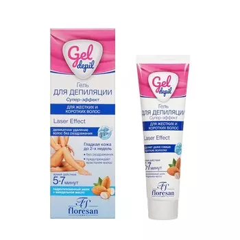 Гель для депиляции Floresan Gel Depil " Супер-эффект " для жестких и коротких волос 100мл