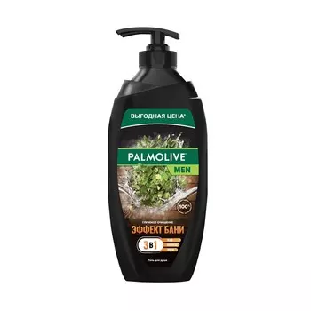 Гель для душа + шампунь для волос Palmolive Men 2в1 " Эффект Бани " глубокое очищение 750мл