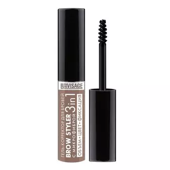 Гель - корректор для бровей с микрофиброй Luxvisage Brow Styler 3 in 1 2 Капучино 5,5г