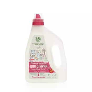 Гипоаллергенный гель для стирки цветного белья Synergetic " Color " 1,5л