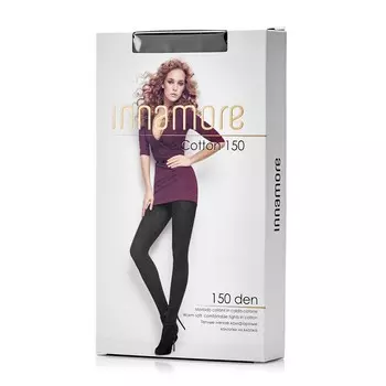 Хлопковые колготки Innamore Cotton женские 150den Nero 2 размер