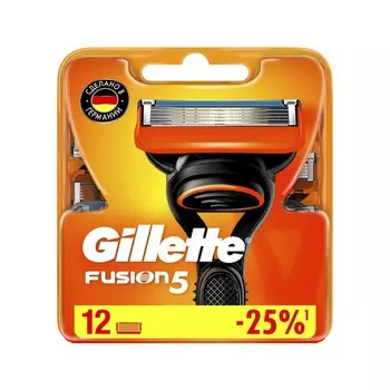 Кассеты для станка Gillette Fusion сменные 12шт