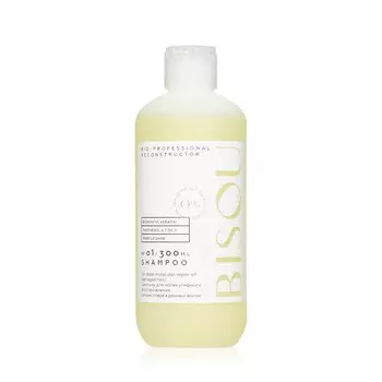 Кератиновый шампунь для молекулярного восстановления волос Bisou Bio-professional " Reconstructor " 300мл