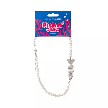 Колье Beauty Bomb Fish N'Chips жемчужно-серебристый