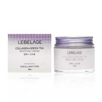 Крем для лица Lebelage увлажняющий и питательный , с коллагеном и зеленым чаем 60мл