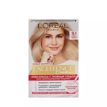Крем - краска L'Oreal Paris EXCELLENCE Creme стойкая для волос 9.1 Очень светло-русый пепельный