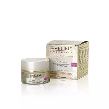 Крем - лифтинг для моделирования овала лица Eveline Ceramides & Retinol 70+ 50мл