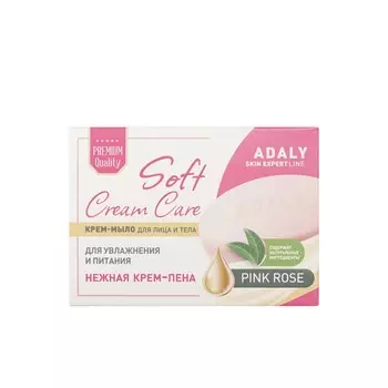 Крем - мыло для лица и тела Adaly Soft Cream Care Pink rose 100г