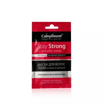 Маска для волос Compliment " Stay Strong " Укрепление и защита от выпадения для склонных к выпадению , тонких и секущихся волос 25мл