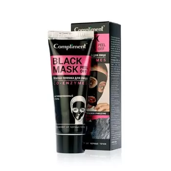 Маска - пленка для лица Compliment Black Mask Peel Off Co-Enzymes " глубокое очищение " 80мл