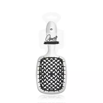 Массажная расческа для волос Ameli для бережного ухода серебряная