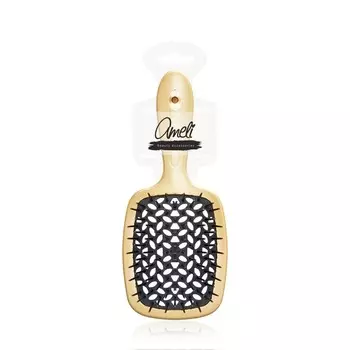 Массажная расческа для волос Ameli для бережного ухода золотая