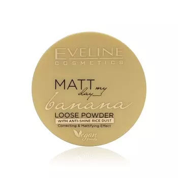 Матирующая Рассыпчатая пудра для лица Eveline Matt my day Banana 6г