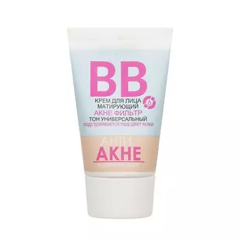 Матирующий BB крем для лица Bielita " Акне Фильтр " тон универсальный 30мл