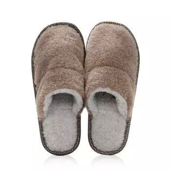 Мужские домашние тапочки с закрытым носом Lucky Land Овчина светлая стелька р.43-44