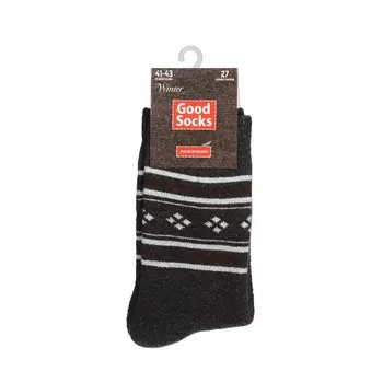 Мужские махровые носки Good Socks Winter Ромбы серые р.41-43