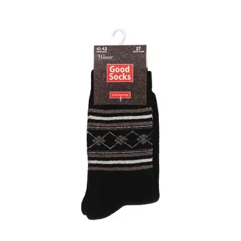Мужские махровые носки Good Socks Winter Ромбы черные р.41-43