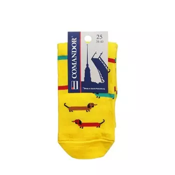 Мужские носки Opium Comandor " Такса " , Желтый , р.25