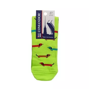 Мужские носки Opium Comandor " Таксы " , Салатовый , р.27