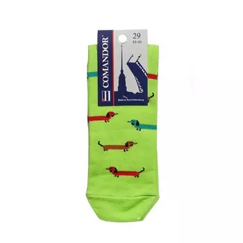 Мужские носки Opium Comandor " Таксы " , Салатовый , р.29