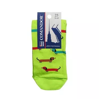 Мужские носки Opium Comandor " Таксы " , Салатовый , р.25