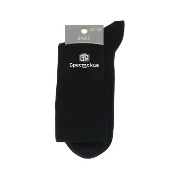 Мужские однотонные носки Брестские Basic Черный р.42-43