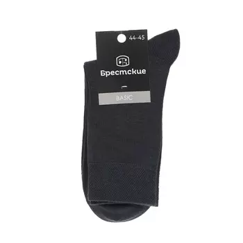 Мужские однотонные носки Брестские Basic Темно-серый р.44-45