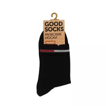 Мужские однотонные носки Good Socks Цветная полоска Черный р.39-43