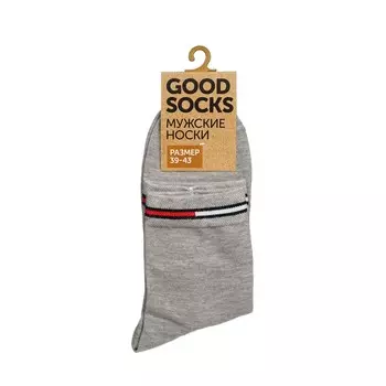 Мужские однотонные носки Good Socks Цветная полоска Серый р.39-43