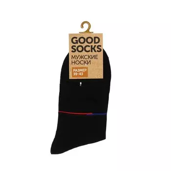 Мужские однотонные носки Good Socks Цветные полоски Черный р.39-43