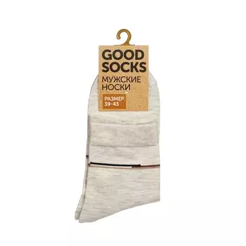 Мужские однотонные носки Good Socks Цветные полоски Светло-серый р.39-43