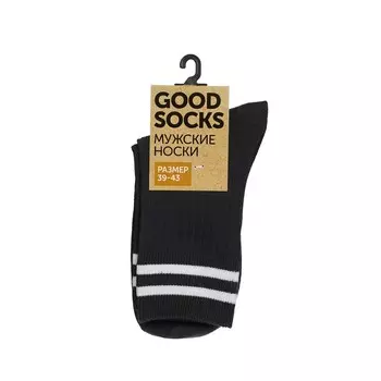 Мужские однотонные носки Good Socks Лапша/Полоски Серый р.39-43