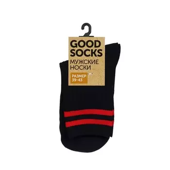 Мужские однотонные носки Good Socks Лапша/Полоски Синий - Красный р.39-43