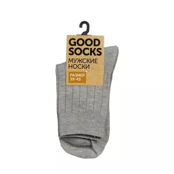 Мужские однотонные носки Good Socks Лапша Светло-серый р.39-43