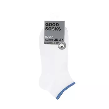 Мужские укороченные носки Good Socks белые с синей полоской р.25-27