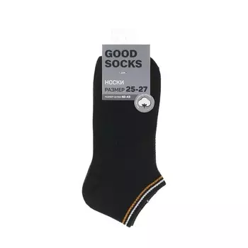 Мужские укороченные носки Good Socks черные с двумя полосками р.25-27