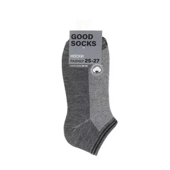Мужские укороченные носки Good Socks серые с двумя полосками р.25-27