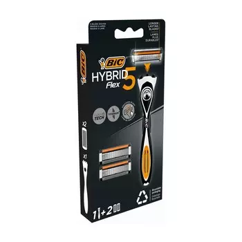 Мужской станок для бритья Bic Flex 5 Hybrid + 2 сменные кассеты