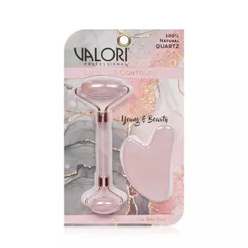 Набор для лица Valori " Lifting & Countouring " ( роллер + Скребок Гуаша ) 100% кварц
